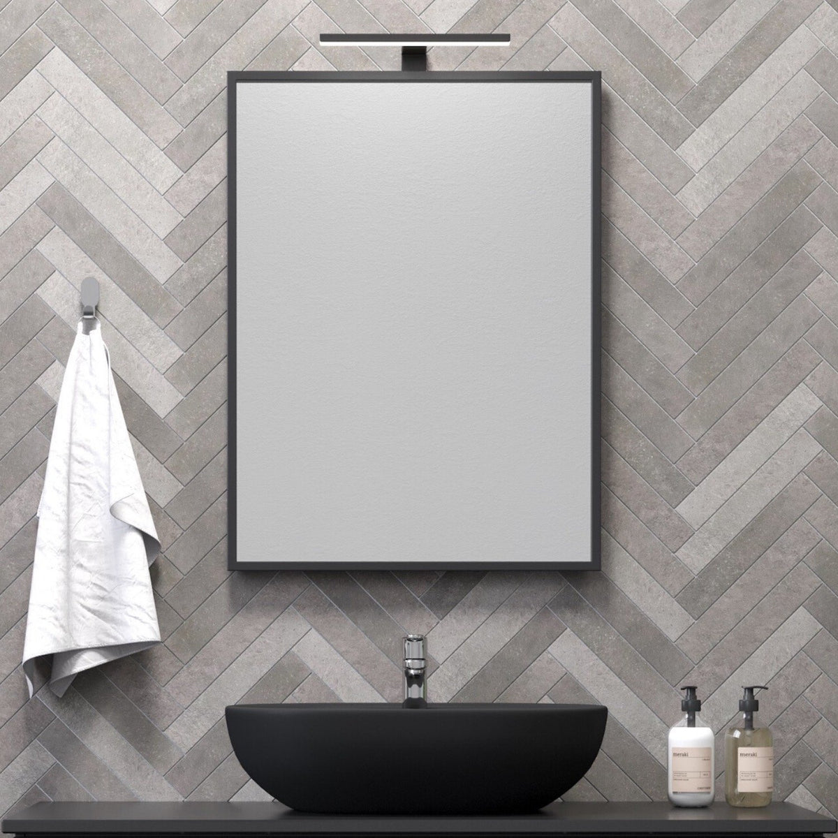 Borgsted Square Mirror with black frame