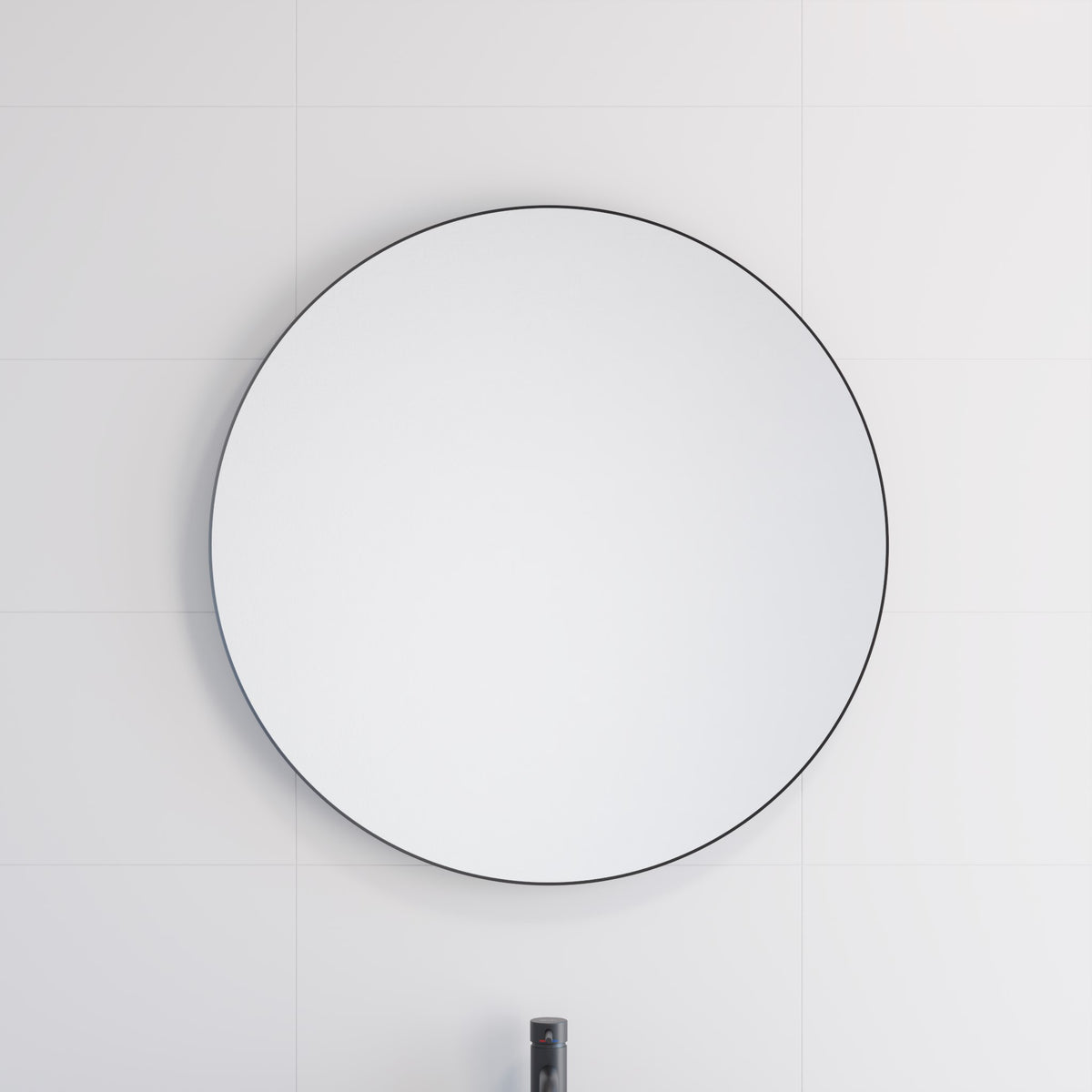 Borgsted Round Mirror with black frame