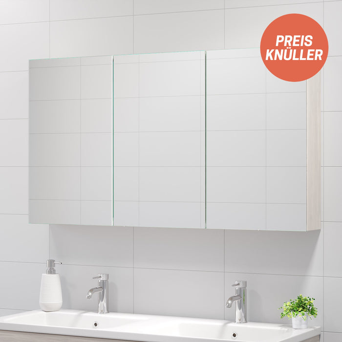 Nordfeld Colored Mirror Cabinet, Light Wood