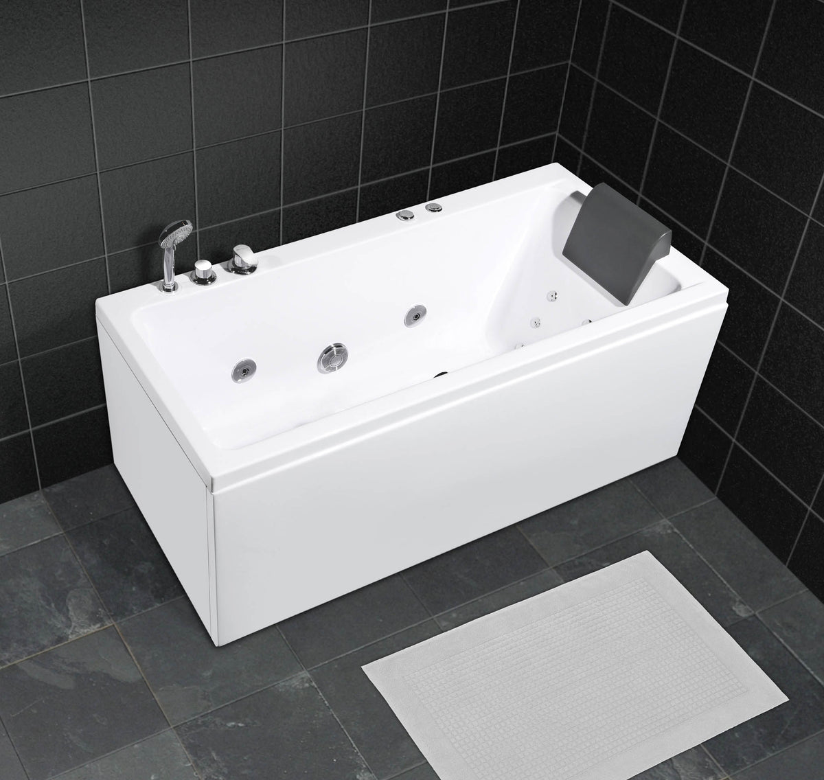 Wilson rectangular Whirlpool, 160 cm, White Glossy