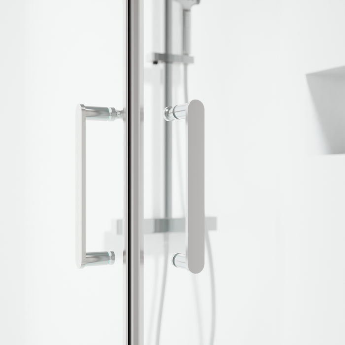 Sandefjord Shower Enclosure, Square, Chrome Profile, Clear Glass