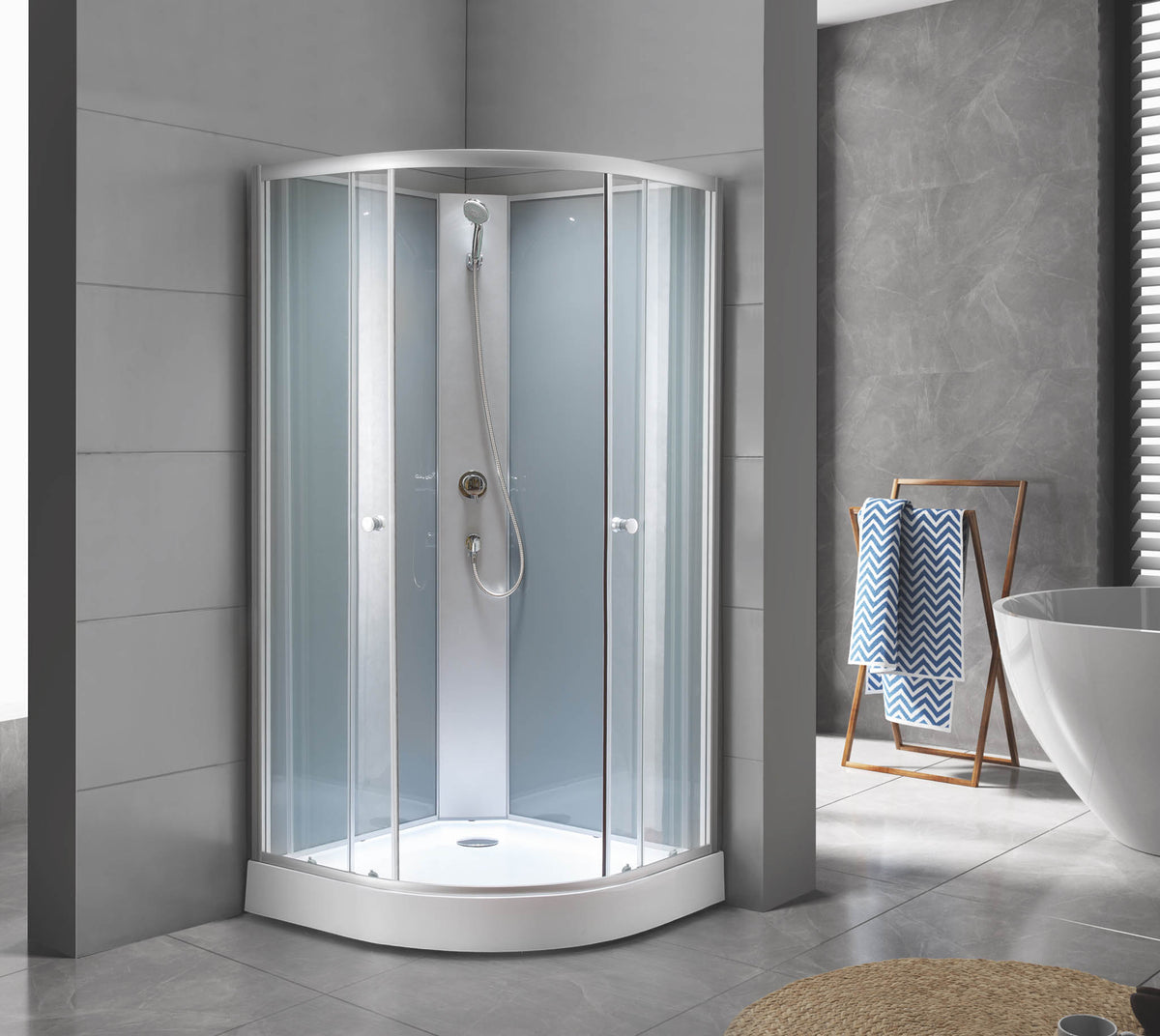 Austin shower cabin with satin profile