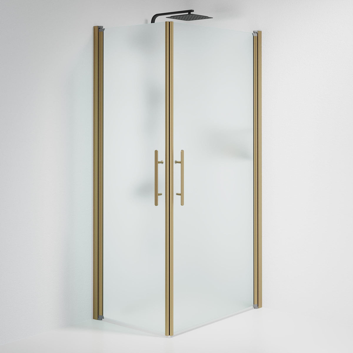 Vänern Shower Enclosure, Square, Bronze Profile, matt Glass