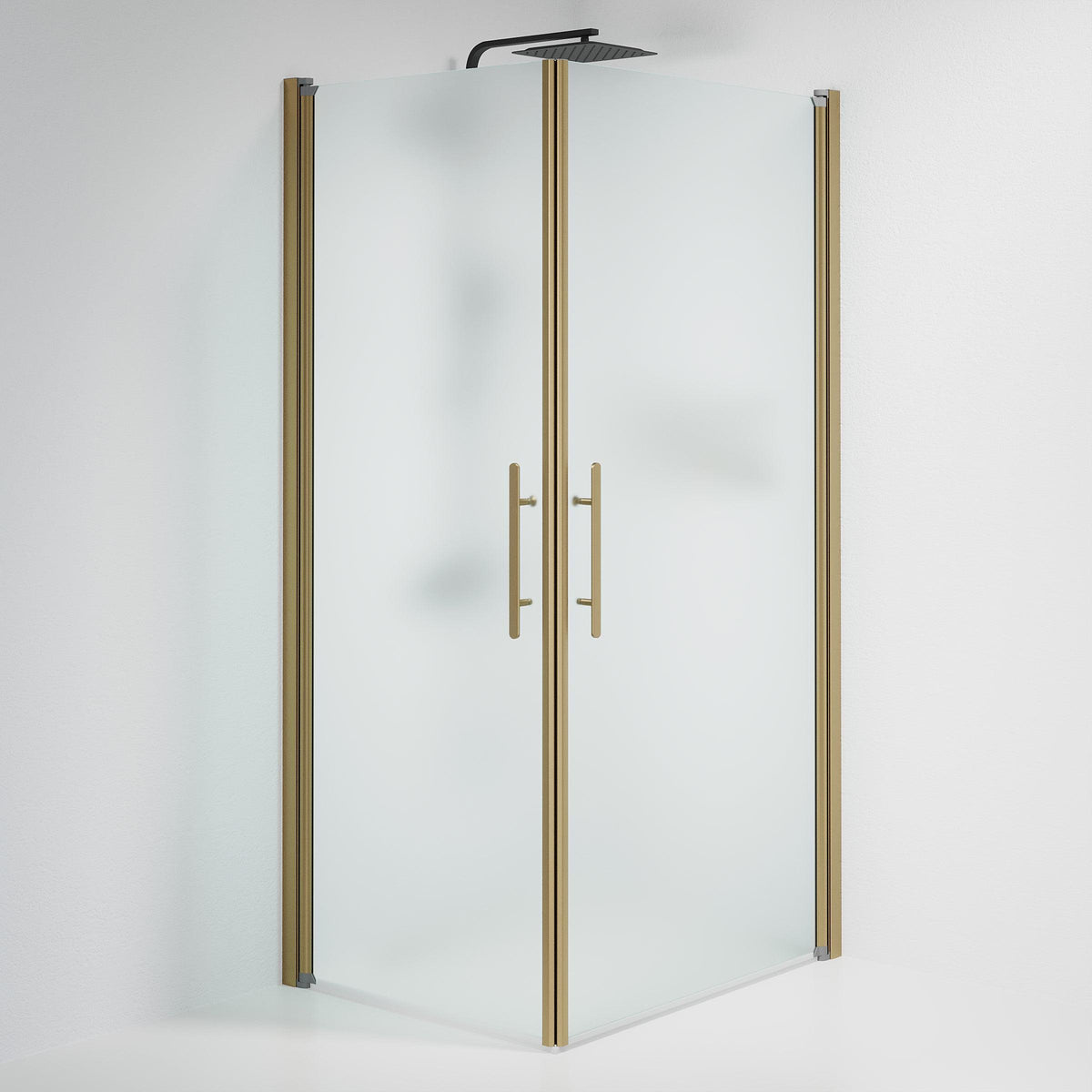 Vänern Shower Enclosure, Square, Bronze Profile, matt Glass