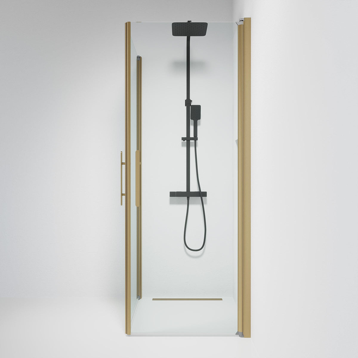 Vänern Shower Enclosure, Square, Bronze Profile, Clear Glass