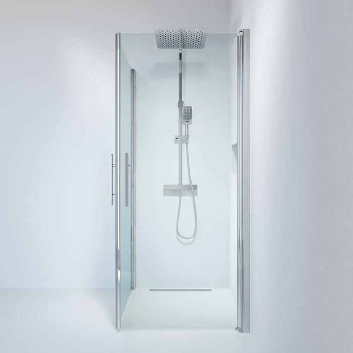 Vänern Shower Enclosure, Square, Chrome Profile, Clear Glass