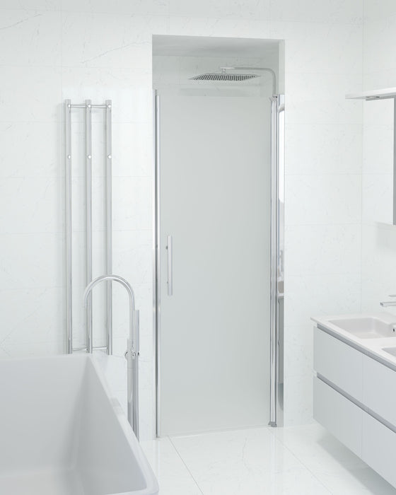 Vänern Niche Shower Door, Chrome Profile, matt Glass