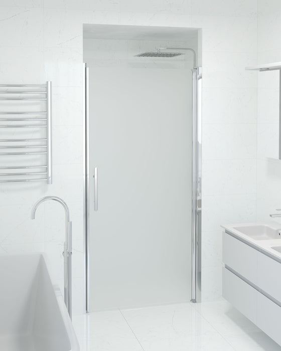 Vänern Niche Shower Door, Chrome Profile, matt Glass