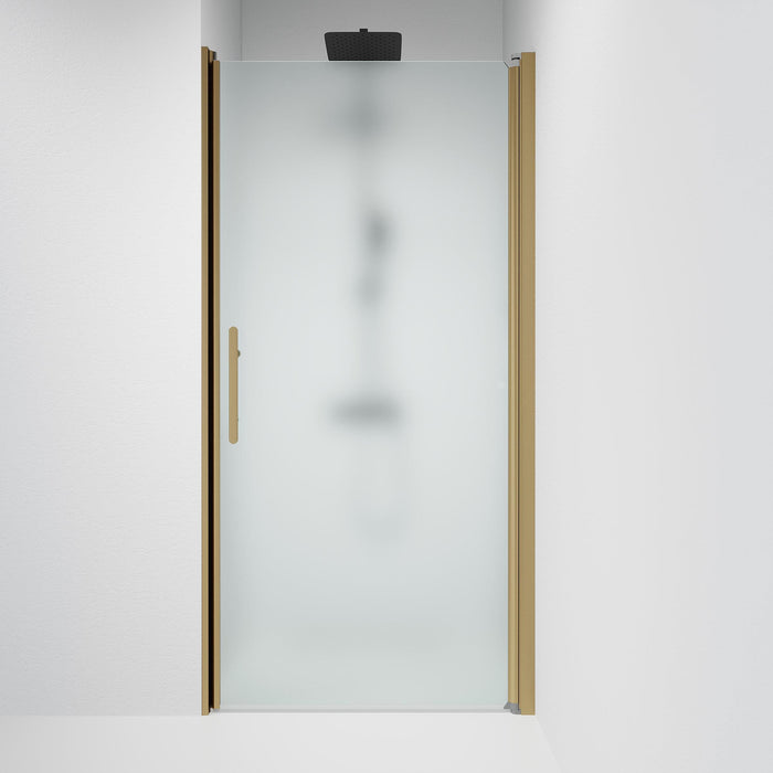 Vänern Niche Shower Door, matt Glass, Bronze Profile