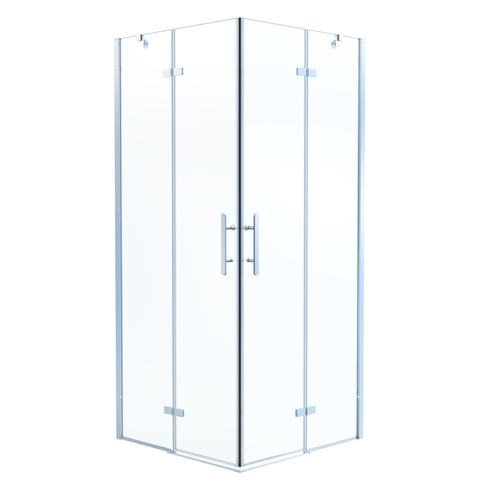 Rämen Shower Enclosure, Square, Chrome Profile, Clear Glass