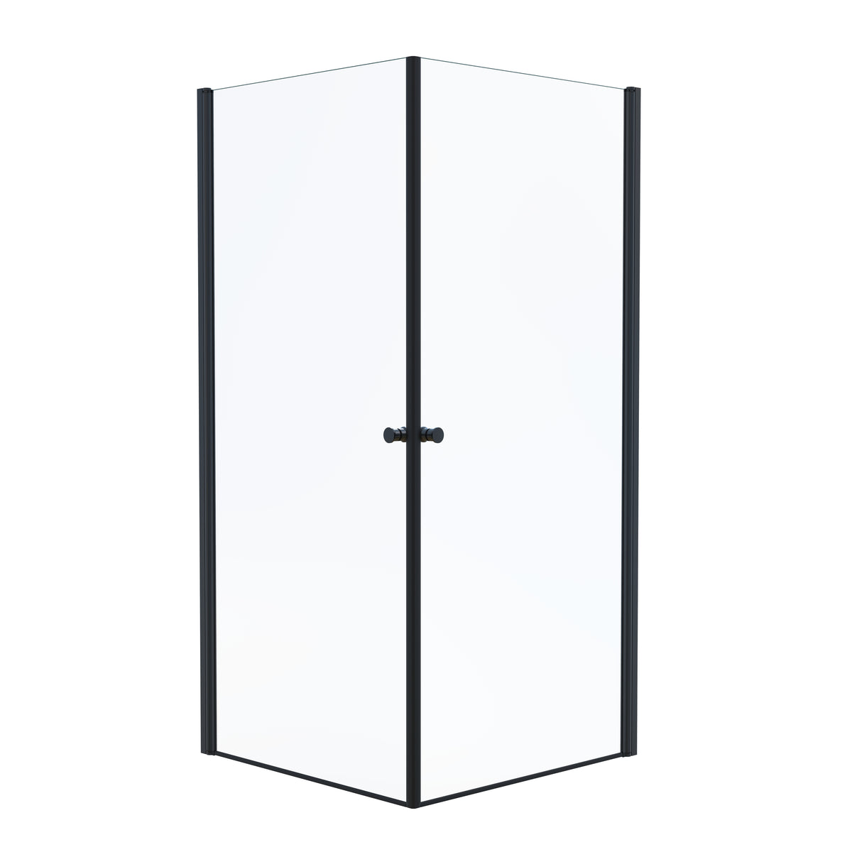 Tulsa Shower Enclosure, Square, Black Profile, Clear Glass