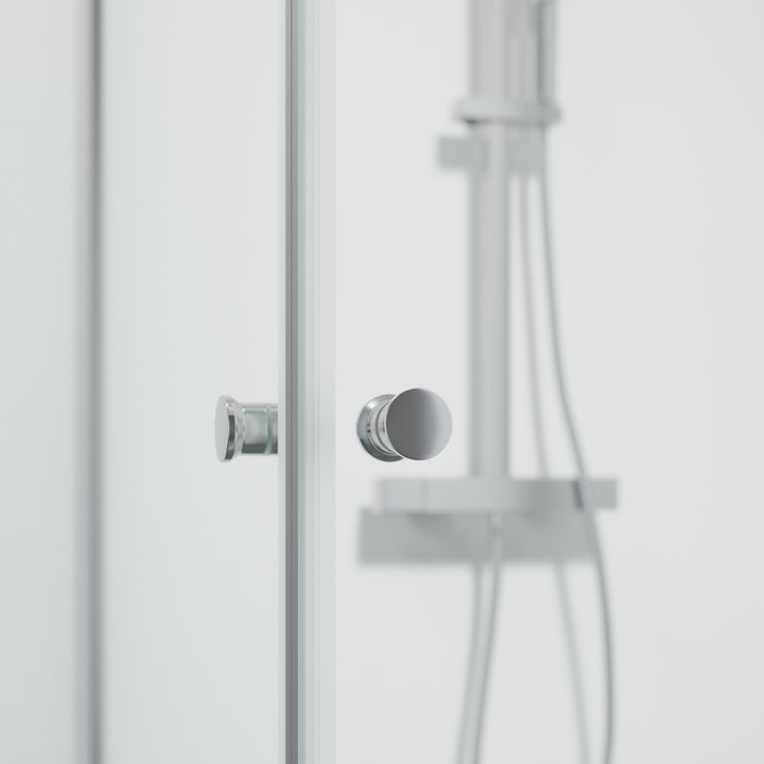 Tulsa Shower Enclosure, Square, Clear Glass, Chrome Profile