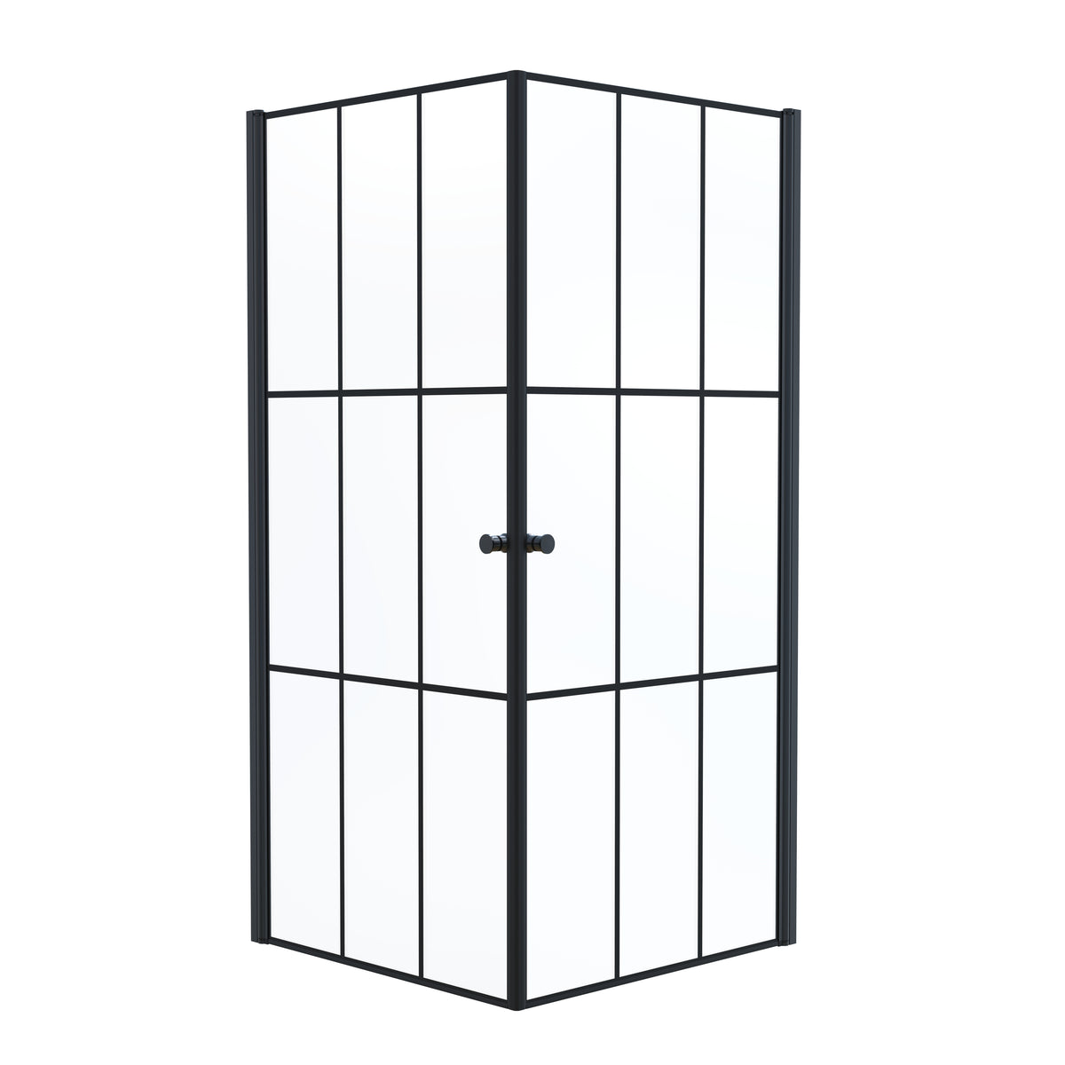 Tulsa Shower Enclosure, Square, Black Framed Glass, Black Profile