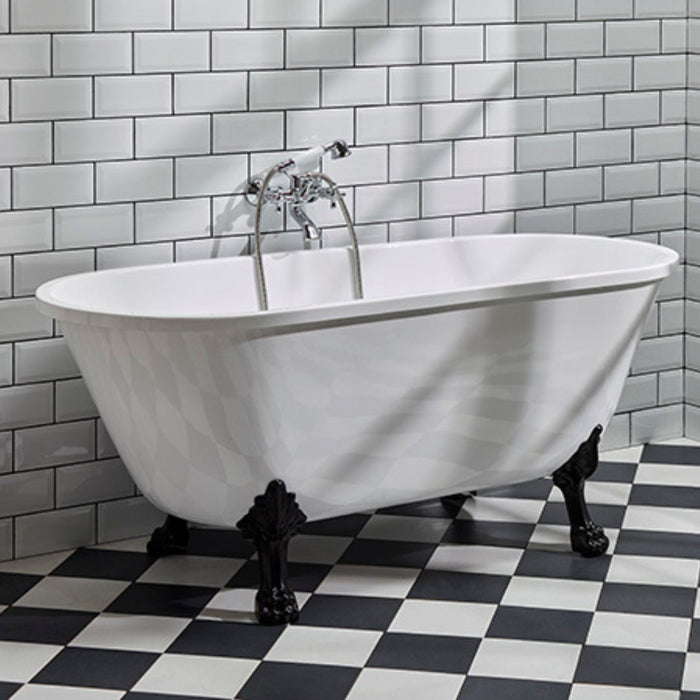 Rønne Bathtub with Lion Feet, white gloss