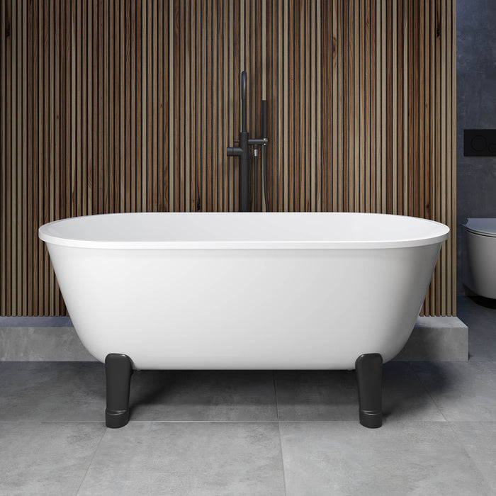 Rønne Bathtub with Classic Feet, white gloss