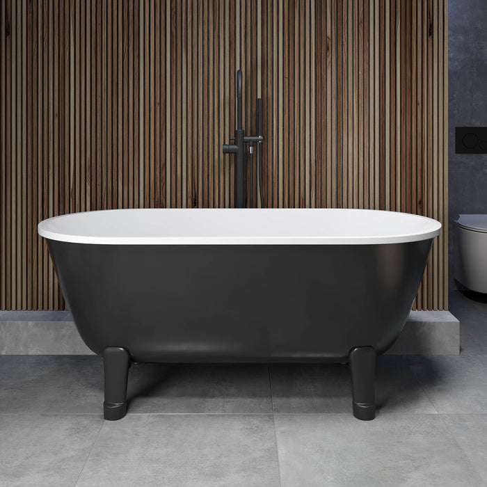 Rønne Bathtub with Classic Feet, black gloss