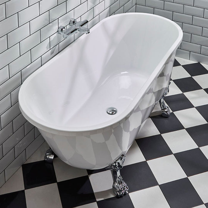 Rønne Bathtub with Lion Feet, white gloss