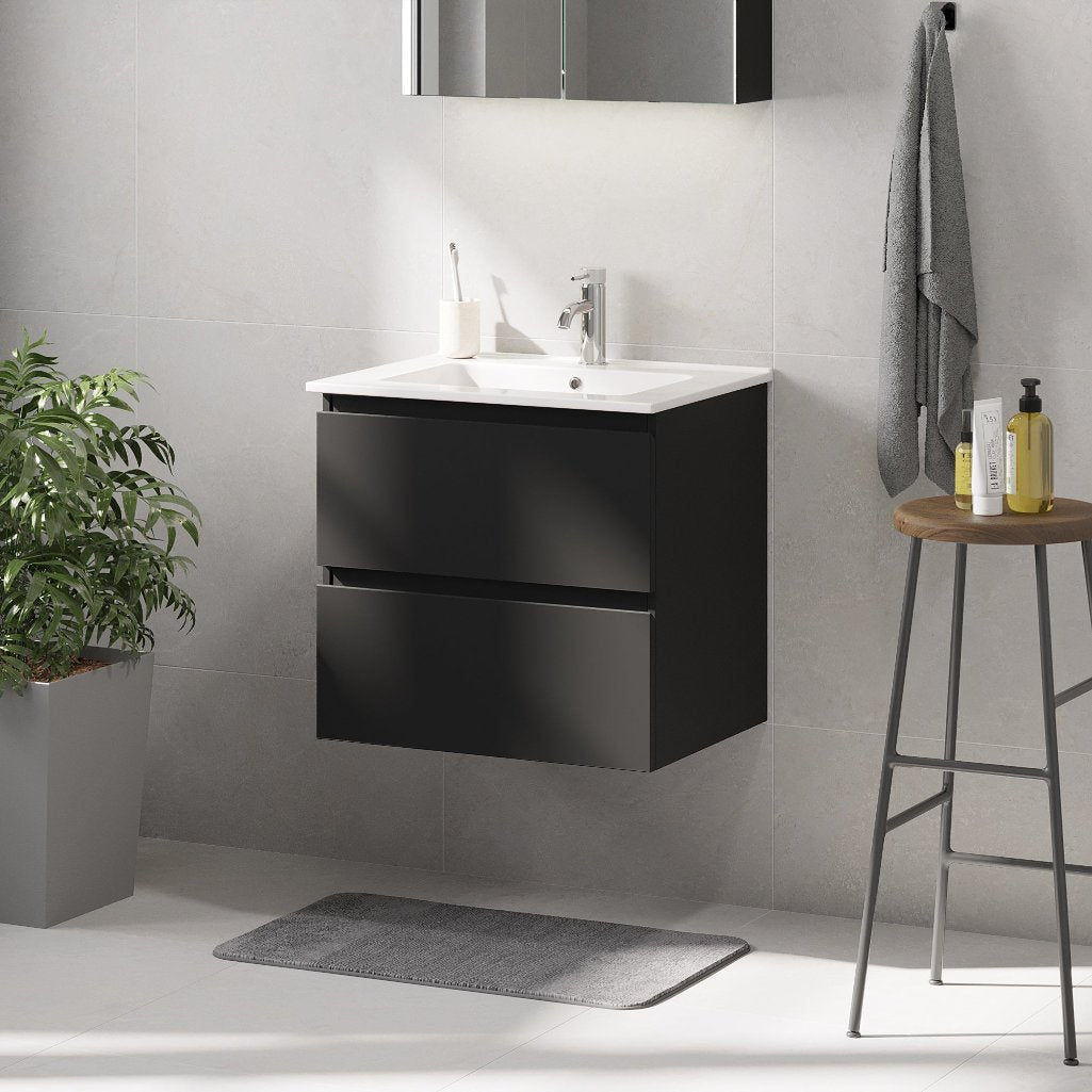 Saltnes Bathroom furniture, Matte Black