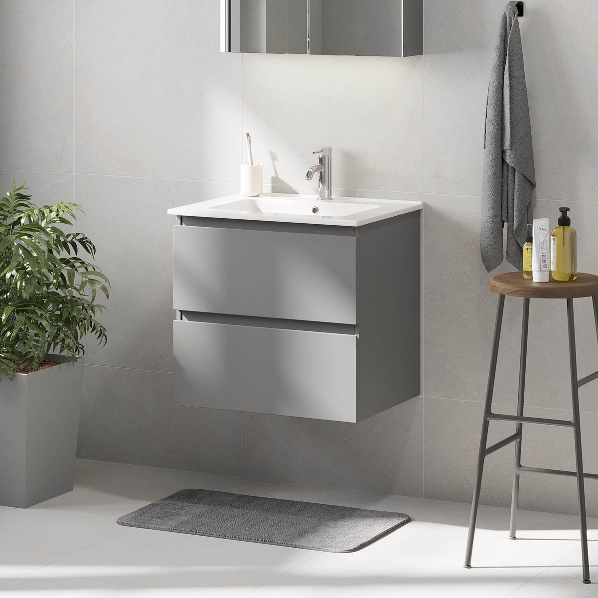 Saltnes Bathroom furniture, matt grey