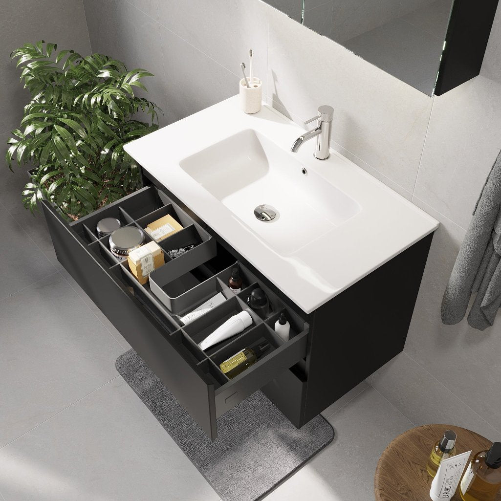 Saltnes Bathroom furniture, matt black