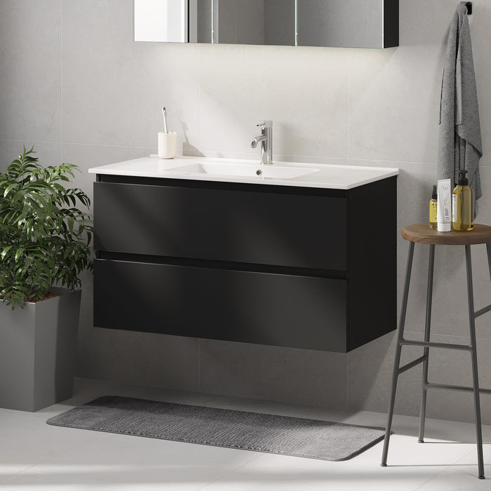 Saltnes Bathroom furniture, Matte Black