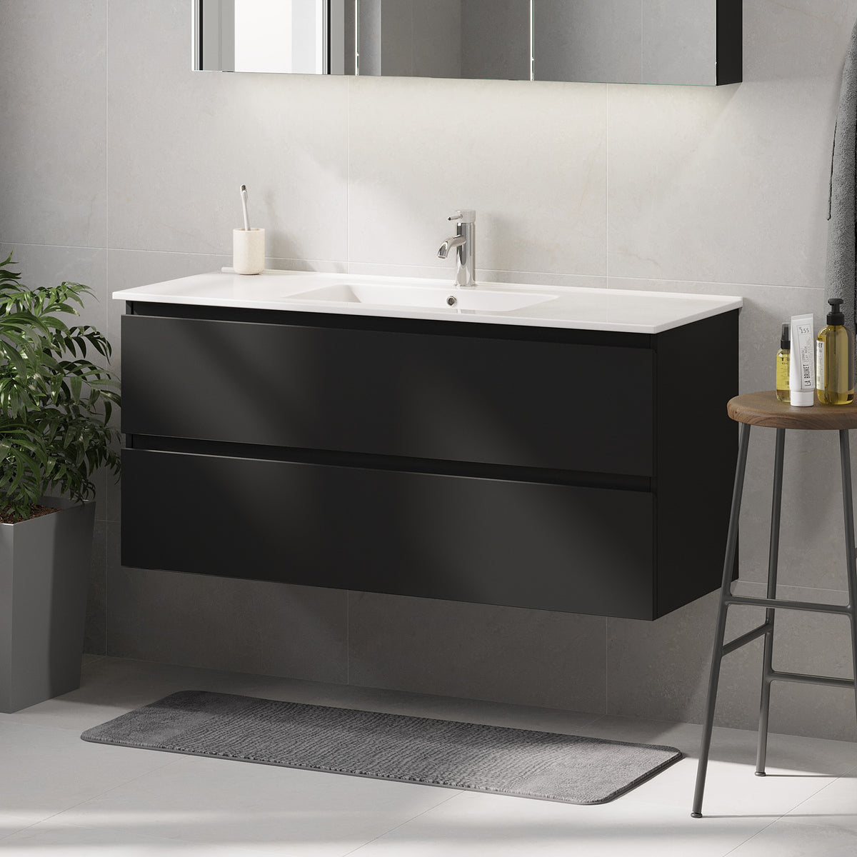 Saltnes Bathroom furniture, matt black