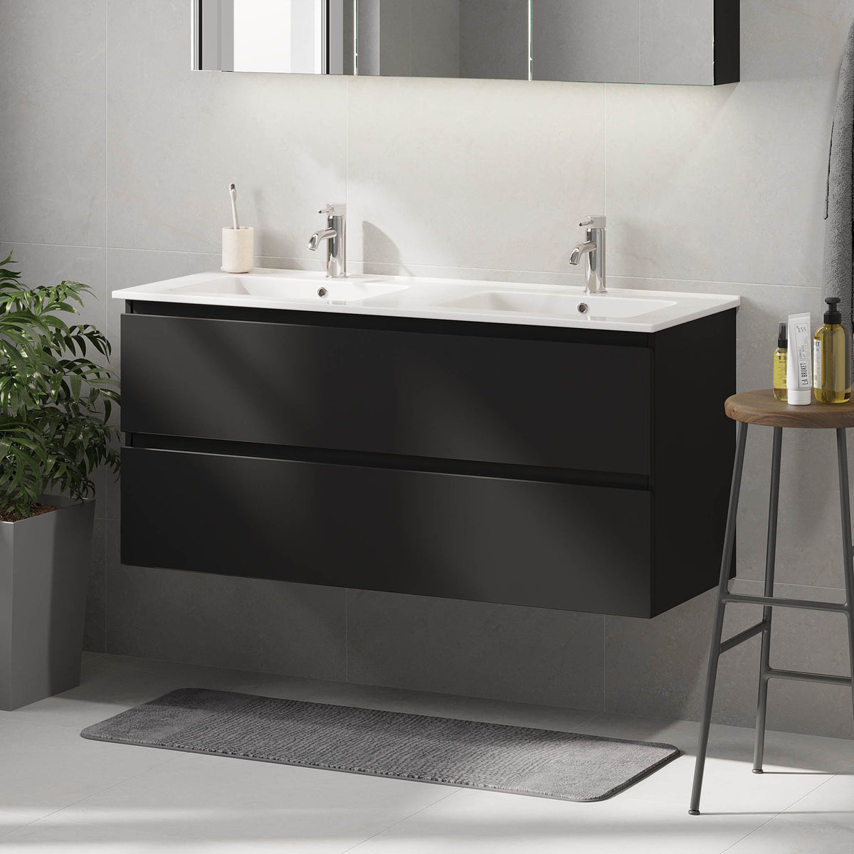 Saltnes Bathroom furniture, Matte Black