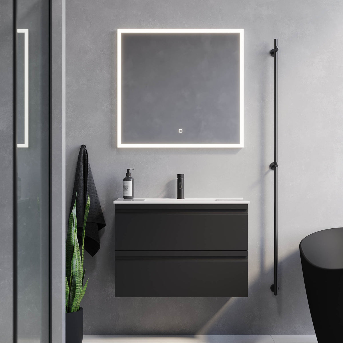 Knarrlagsund Bathroom Furniture, black matt