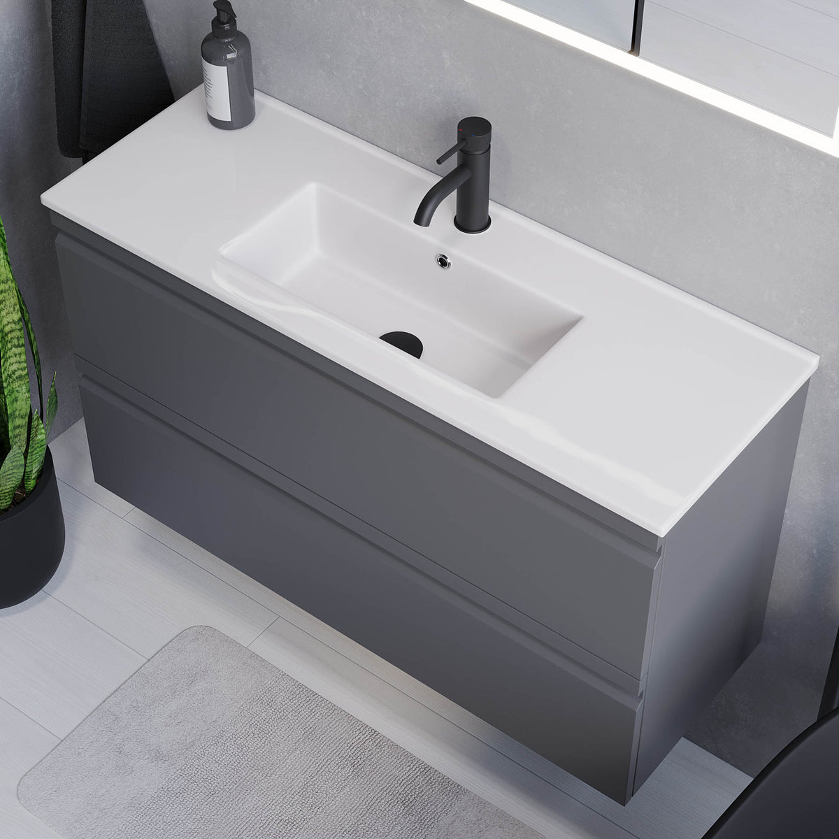 Knarrlagsund Bathroom Furniture, grey matt