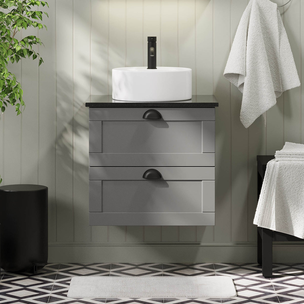 Nabbetorp Bathroom furniture, Matte Grey