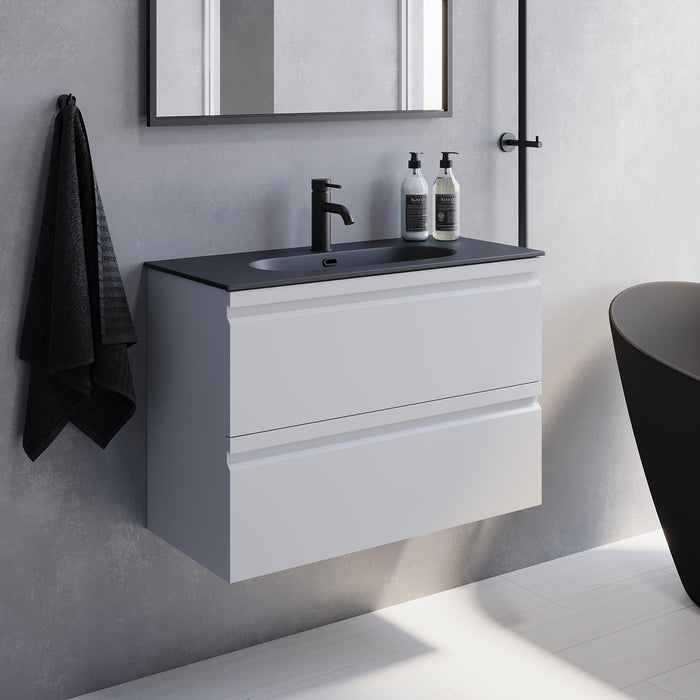 Kongsvinger Slimline Bathroom Furniture, white matt