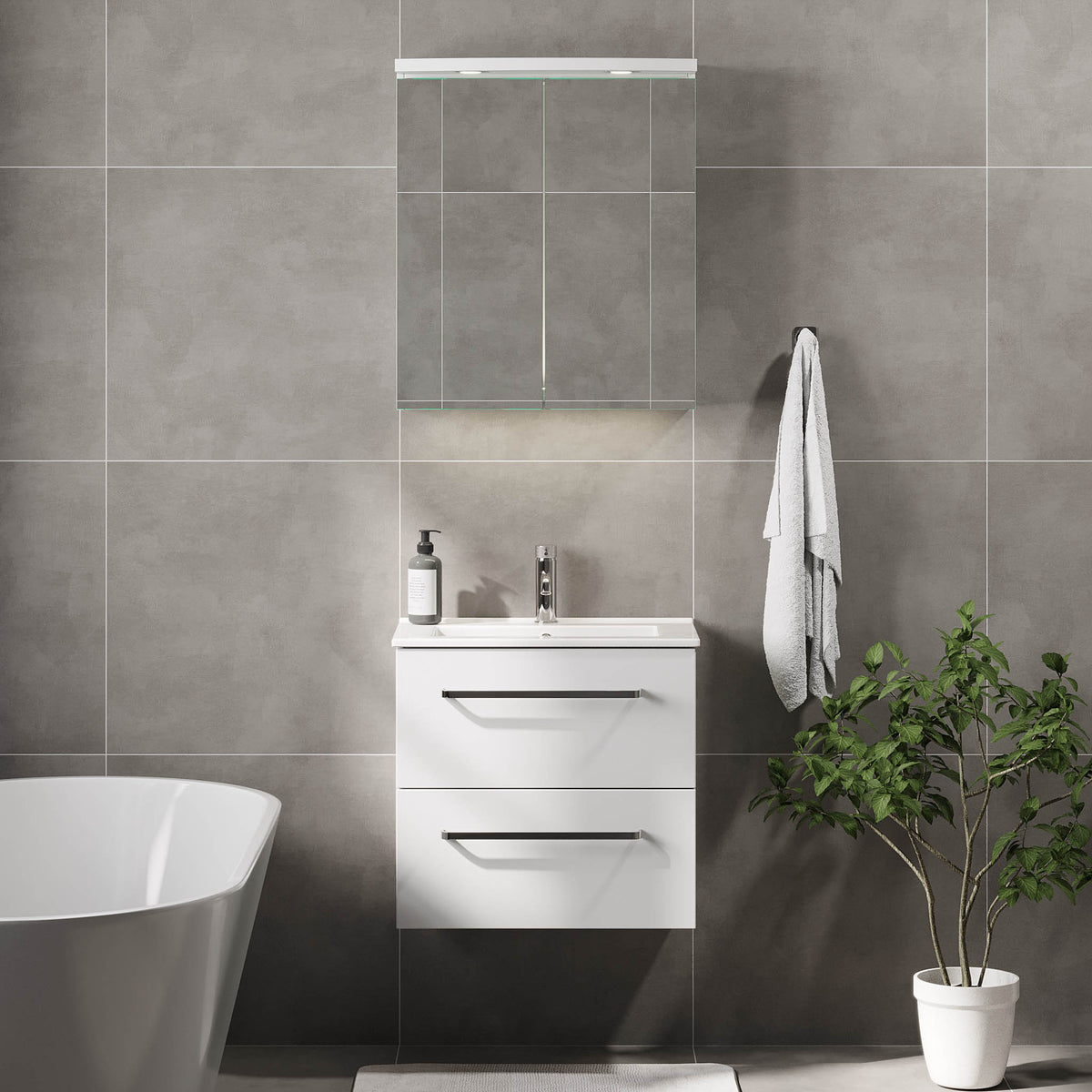 Volda Bathroom furniture, matt white