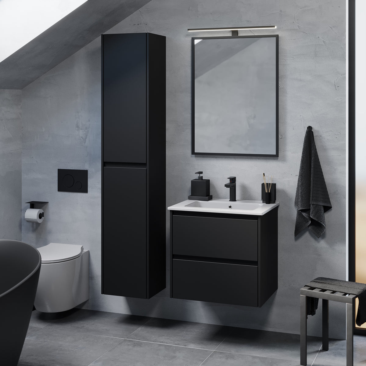 Molde Bathroom Furniture, matt black