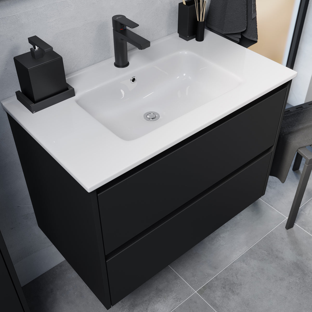 Molde Bathroom Furniture, matt black