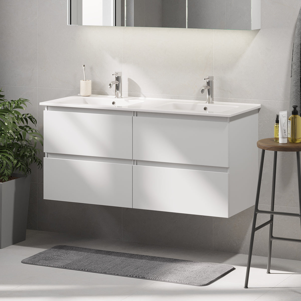 Saltnes Bathroom furniture, Matte White