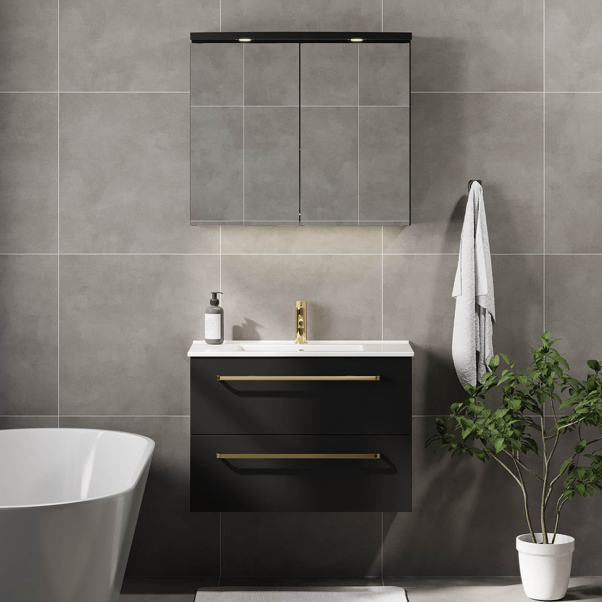 Verdal Slimline Bathroom Furniture, matt black