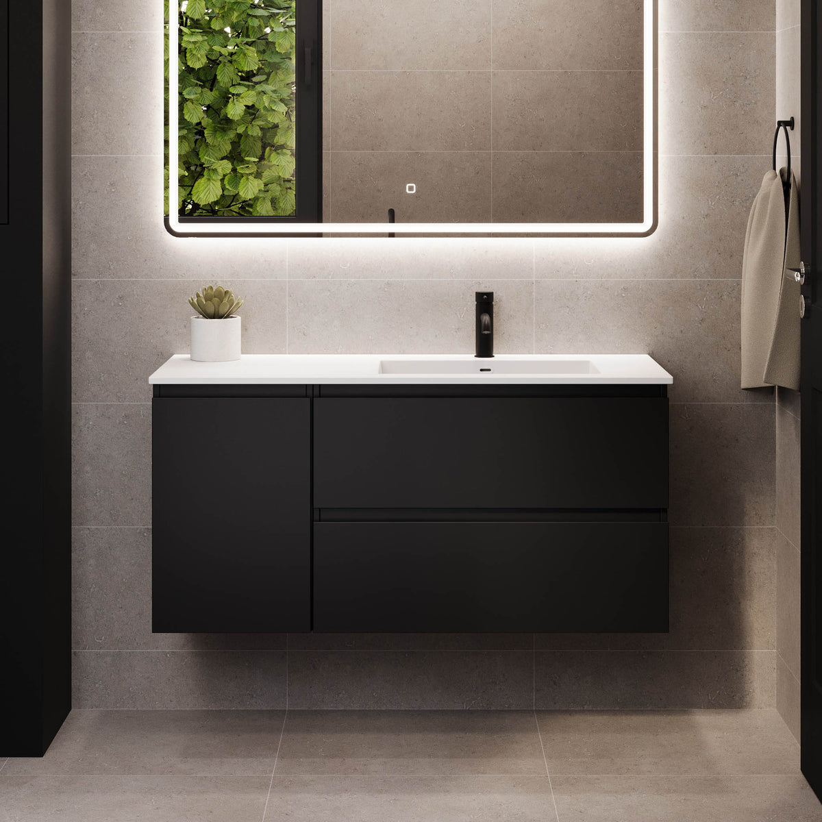 Sifjord Bathroom furniture, Matte Black