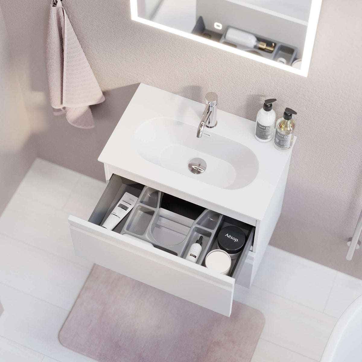 Kongsberg Bathroom furniture, Matte White