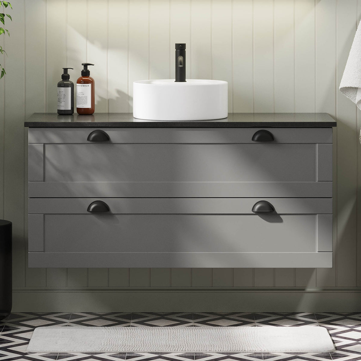 Nabbetorp Bathroom furniture, Matte Grey