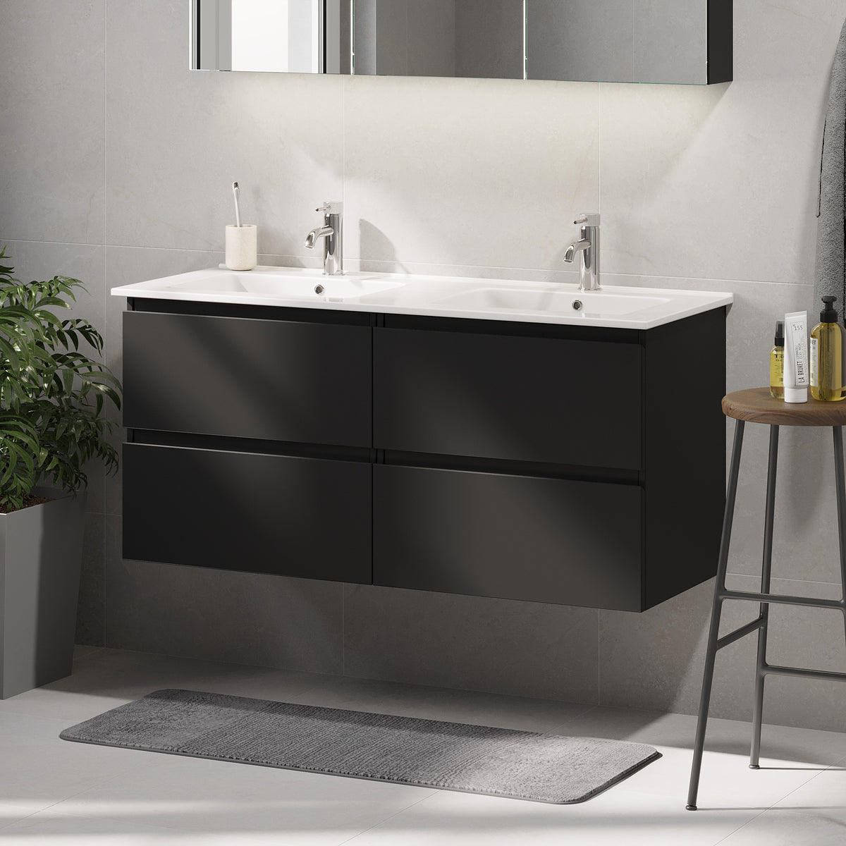 Saltnes Bathroom furniture, matt black