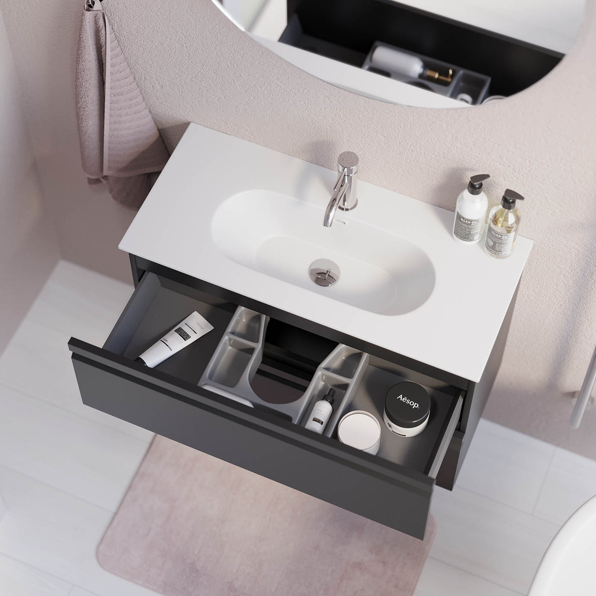 Kongsberg Bathroom furniture, Matte Black