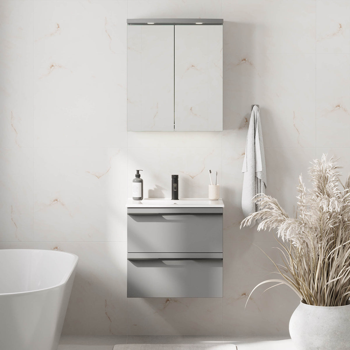 Verdal Bathroom furniture, matt grey