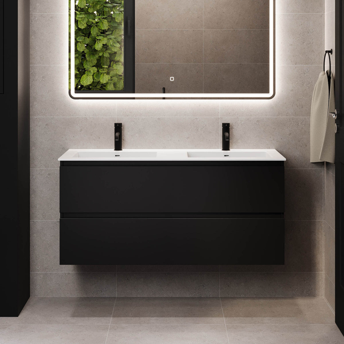 Sifjord Bathroom furniture, Matte Black