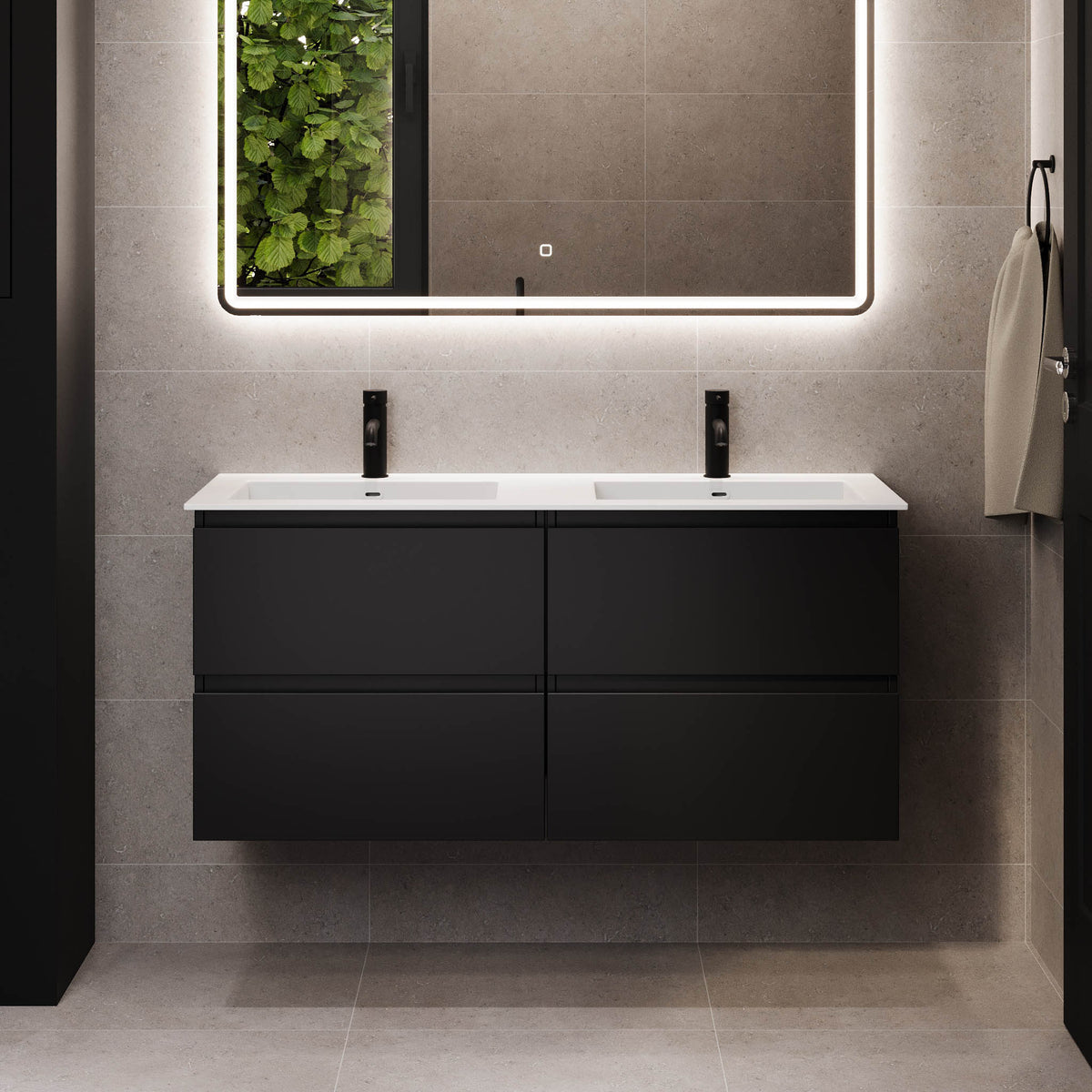 Sifjord Bathroom furniture, matt black