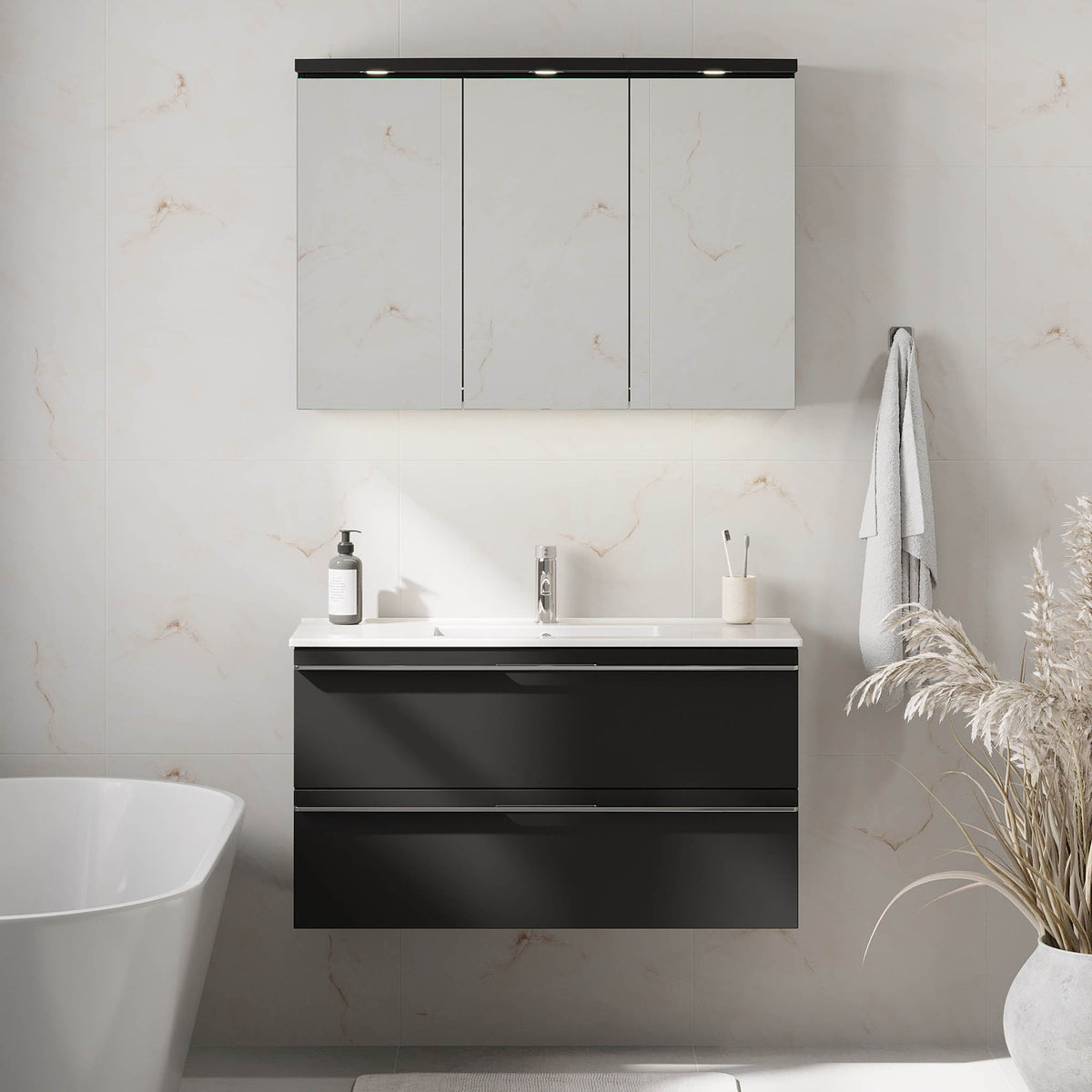 Verdal Bathroom furniture, matt black