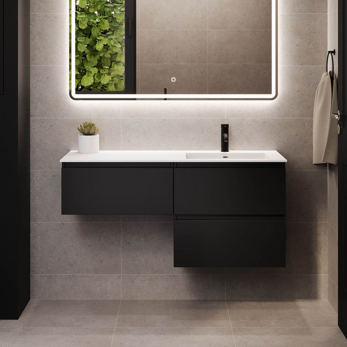 Sifjord Bathroom furniture, Matte Black