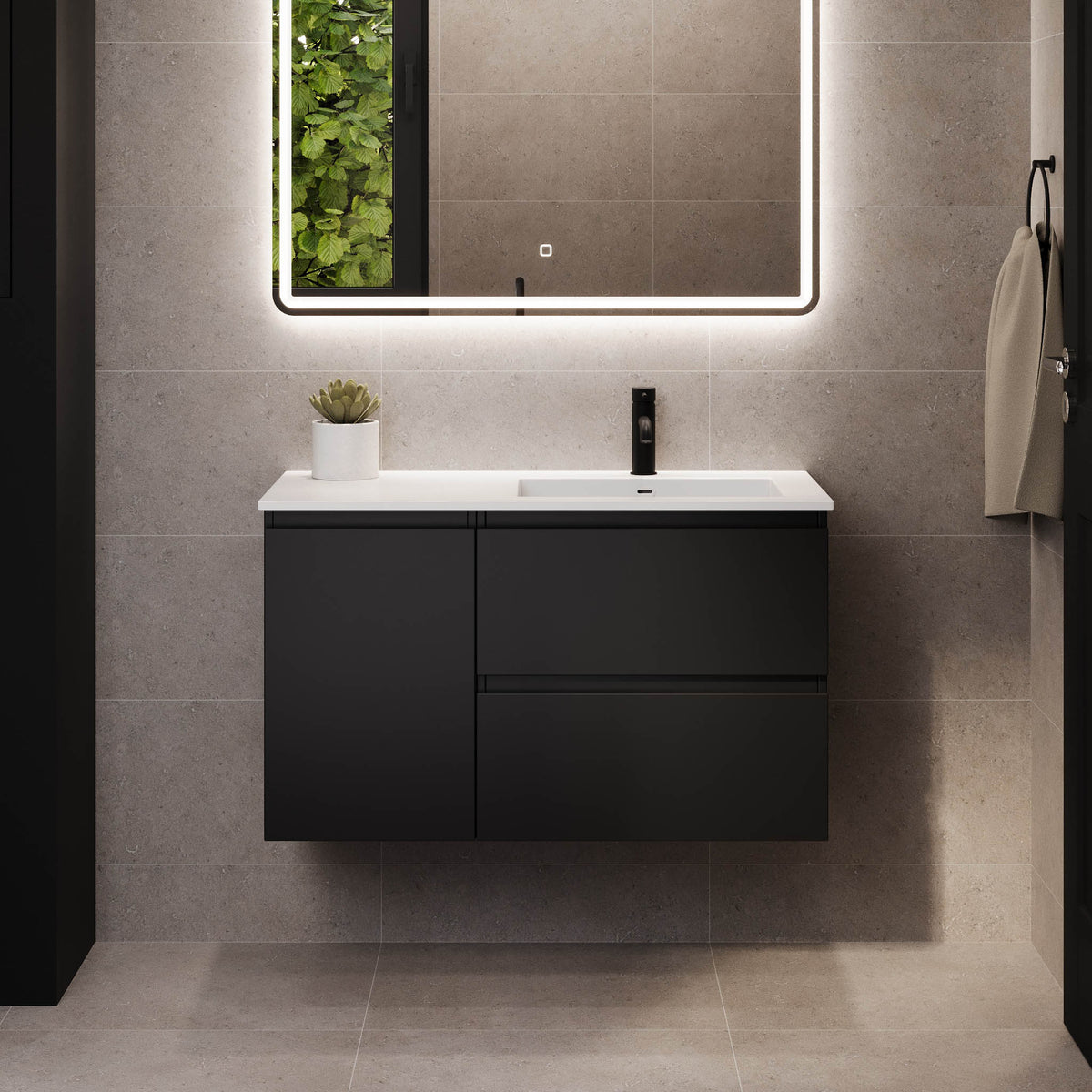 Sifjord Bathroom furniture, matt black