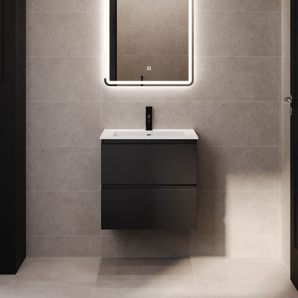 Sifjord Bathroom furniture, Matte Black