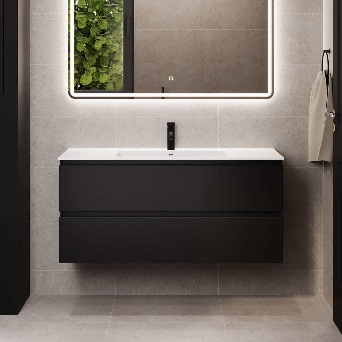 Sifjord Bathroom furniture, Matte Black