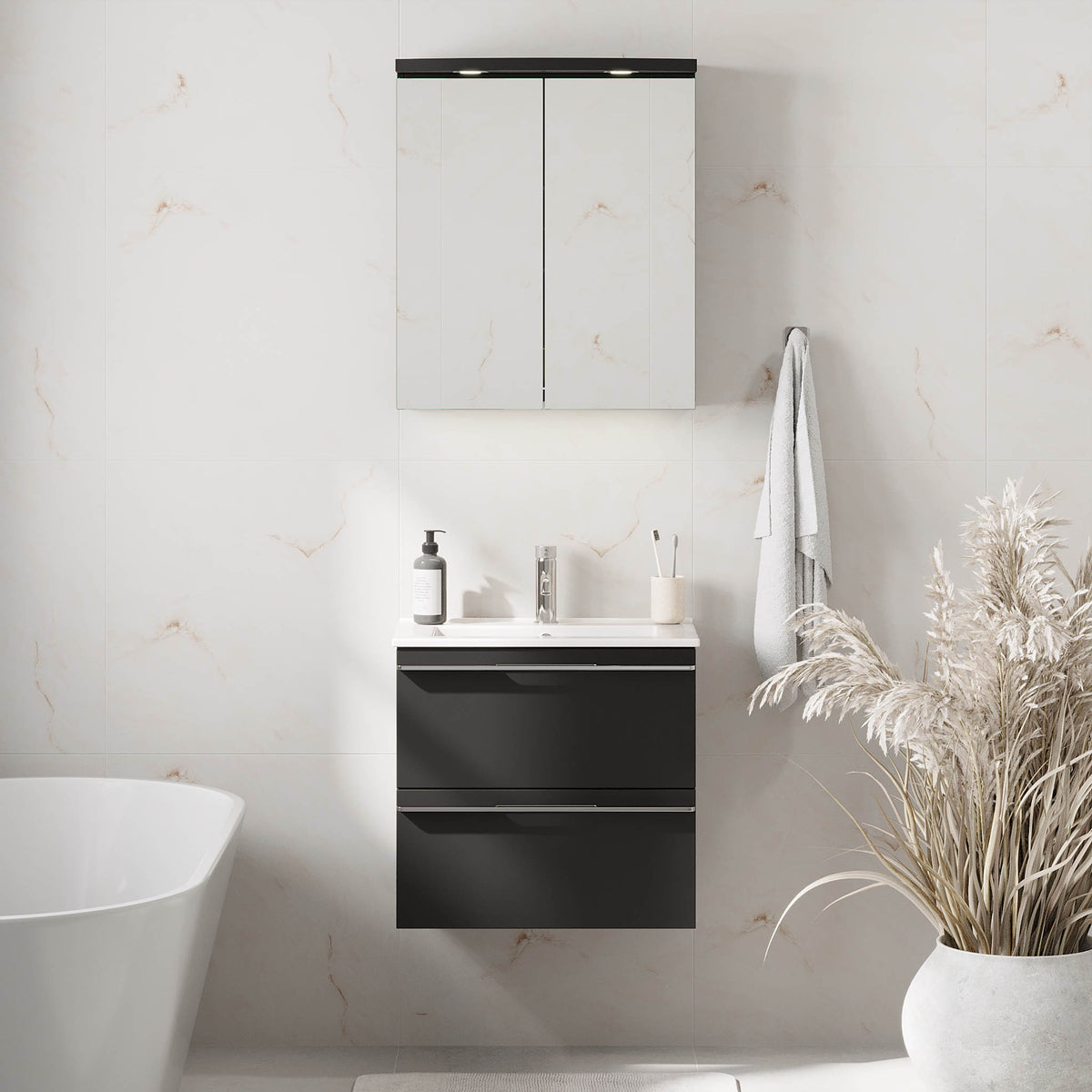 Verdal Bathroom furniture, matt black